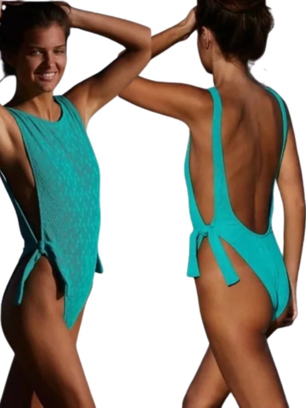 Free People free-est Pamela One Piece Swimsuit Women's Medium Mermaid Green NWT